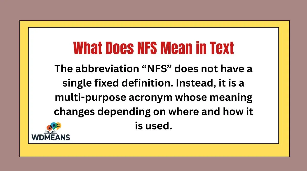 nfs meaning