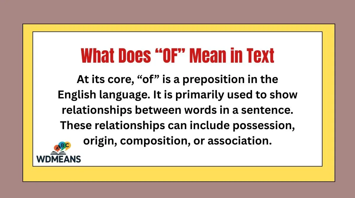 meaning of of
