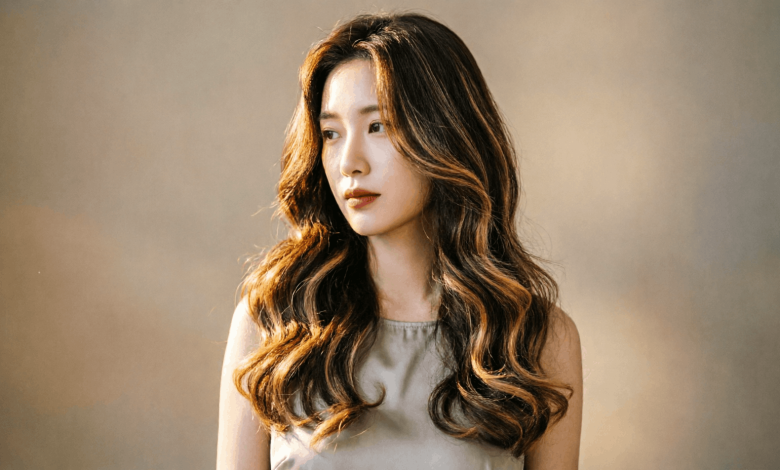 chocolate brown hair colour with caramel highlight