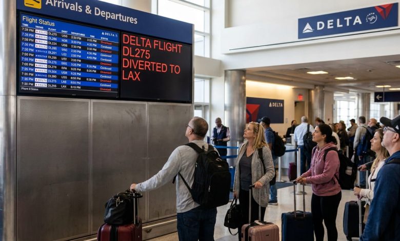 delta flight dl275 diverted lax